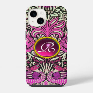 BLUMEN,PFÄUEN UND DRACHEN-EDDELSTEIN-MONOGRAMM iPhone HÜLLE