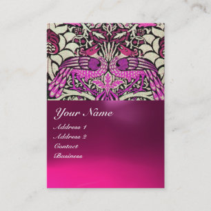 BLUMEN,PFauen UND DRACHEN-MONOGRAMM Visitenkarte