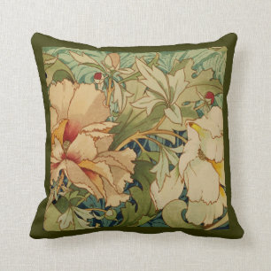 Blumen-Pfingstrose Vintage viktorianisches Kissen