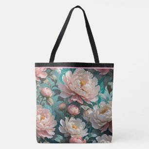 Blumen-Pfingstrosen-Multi-Print-Tragetasche Tasche