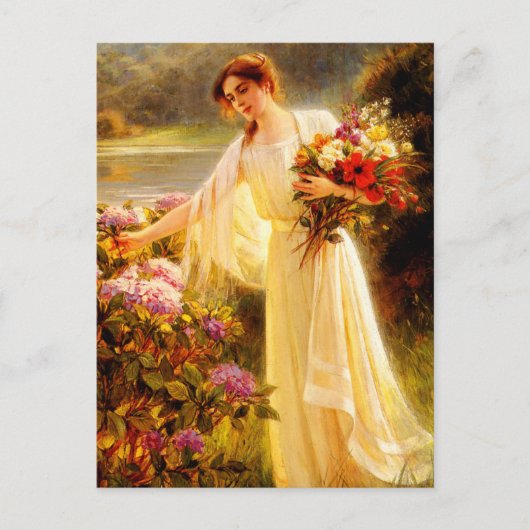 Blumen pflücken postkarte (Vorderseite)
