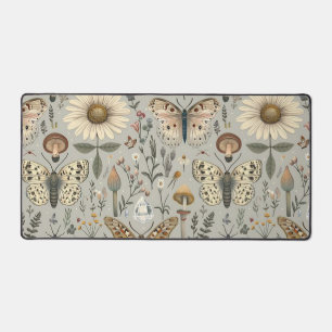 Blumen Pilz und Schmetterling Vintage-Muster Schreibtischunterlage