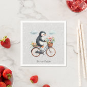Blumen-Pinguin-Fahrrad-Servietten Serviette (Beispiel)