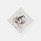 Blumen-Pinguin-Fahrrad-Servietten Serviette (Ecke)