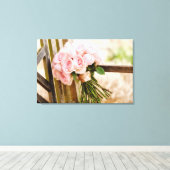 Blumen | Pink Rose Bouquet Leinwanddruck (Insitu (Holzboden))
