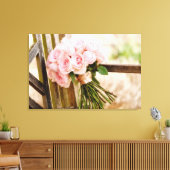 Blumen | Pink Rose Bouquet Leinwanddruck (Insitu (Wohnzimmer))