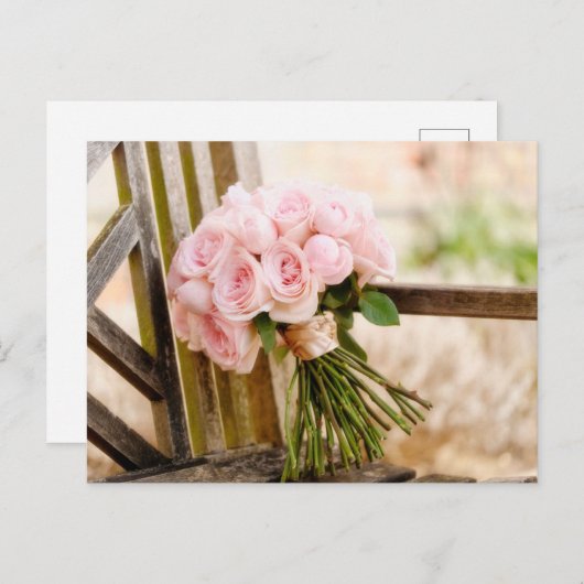 Blumen | Pink Rose Bouquet Postkarte (Vorne/Hinten)