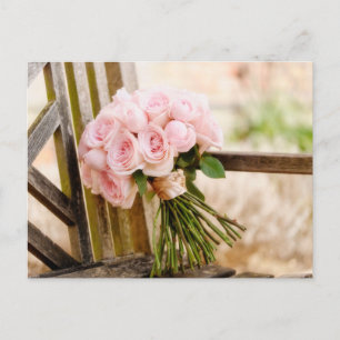 Blumen Pink Rose Bouquet Postkarte