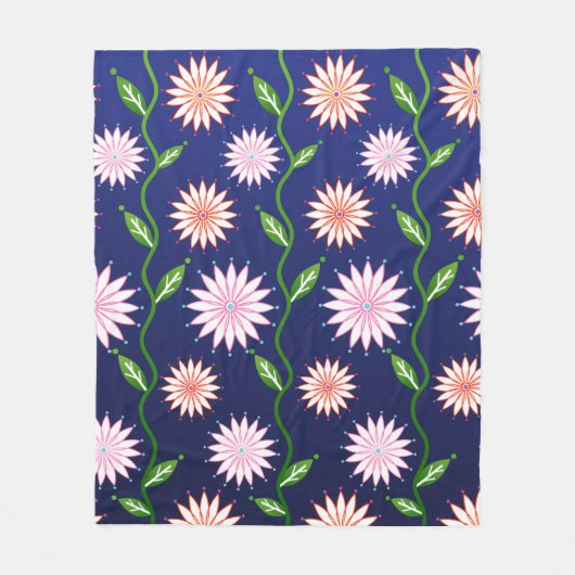 Blumen-Plüschdecke Fleecedecke (Vorderseite)
