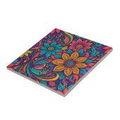 Blumen- Pop-Art- Druck Fliese (Seite)