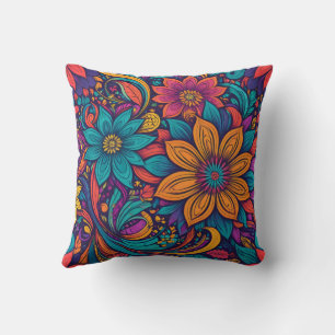 Blumen-Pop-Art-Druck Kissen