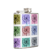 Blumen-Pop-Kunst Flachmann (Rechts)