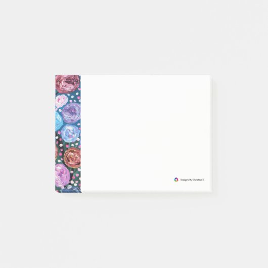 Blumen-Pop Post-it Klebezettel (Vorderseite)