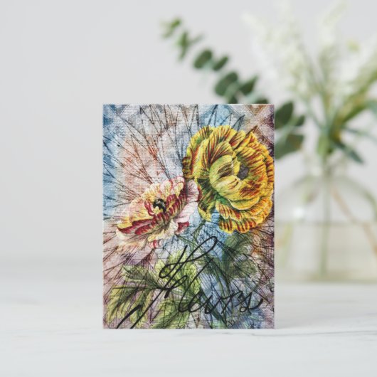 Blumen Postkarte (Stehend Vorderseite)