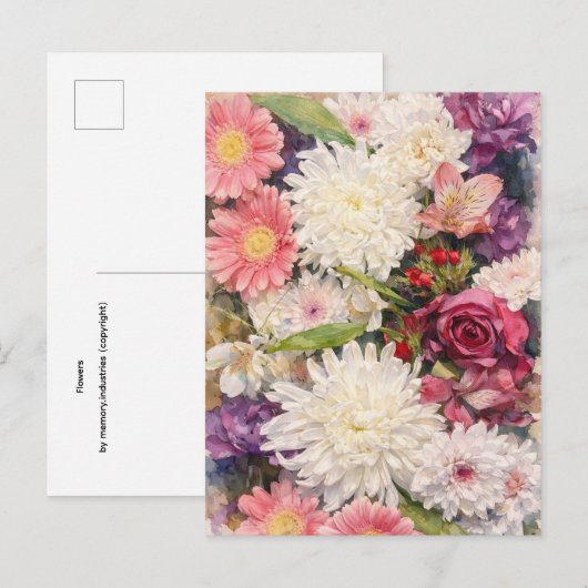 Blumen Postkarte (Vorne/Hinten)