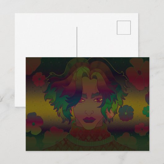 Blumen Postkarte (Vorne/Hinten)