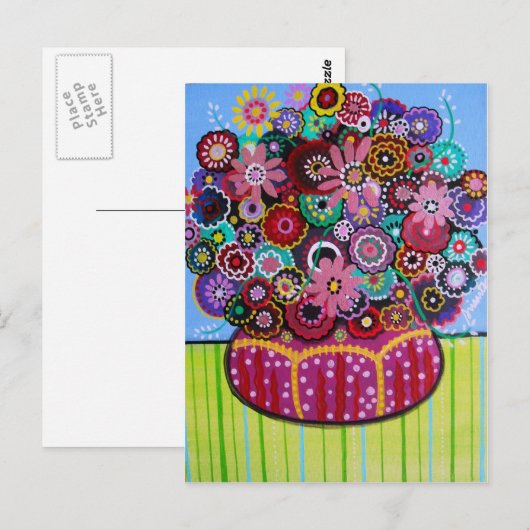 BLUMEN POSTKARTE (Vorne/Hinten)