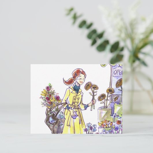 Blumen Postkarte (Stehend Vorderseite)