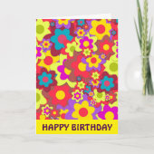 Blumen-Power-60er Hippygeburtstag Karte (Vorderseite)