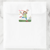 Blumen-Power-Aufkleber Quadratischer Aufkleber (Tasche)