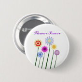 Blumen-Power, bunte digitale Kunst-Blumen knöpfen Button (Vorne & Hinten)