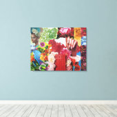 Blumen-Power-Collage Leinwanddruck (Insitu (Holzboden))