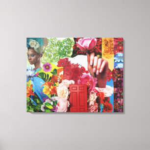 Blumen-Power-Collage Leinwanddruck