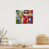 Blumen-Power-Collage Poster (Küche)