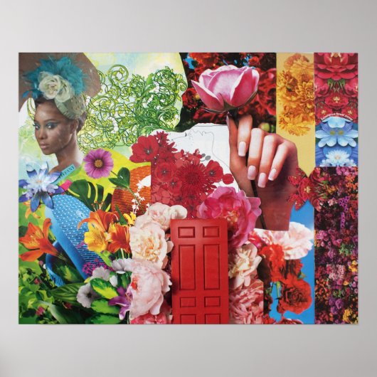 Blumen-Power-Collage Poster (Vorne)