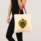 Blumen-Power-Friedenseulen-Tasche Tragetasche (Vorderseite (Produkt))