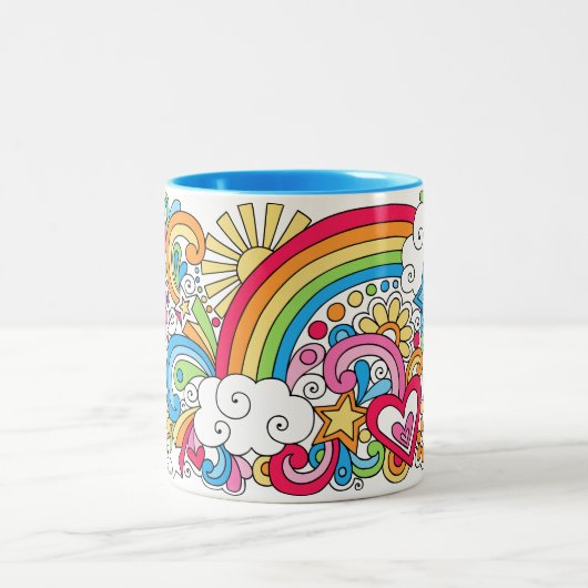 Blumen-Power-FriedensLiebe-u. Zweifarbige Tasse (Mittel)