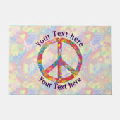 Blumen-Power-Friedenszeichen + Ihr backgr. u. Fußmatte (Vorderseite)