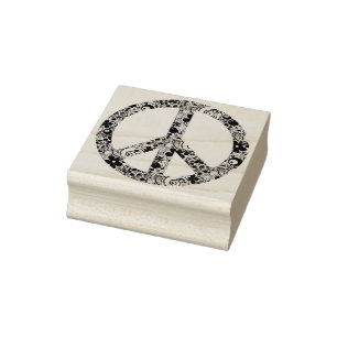 Blumen-Power-Friedenszeichen II + Ihr backgr. u. Gummistempel