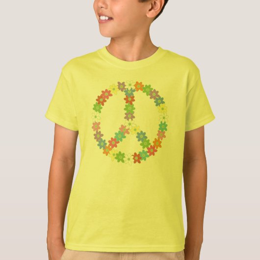 Blumen-Power-Friedenszeichen T-Shirt (Vorderseite)