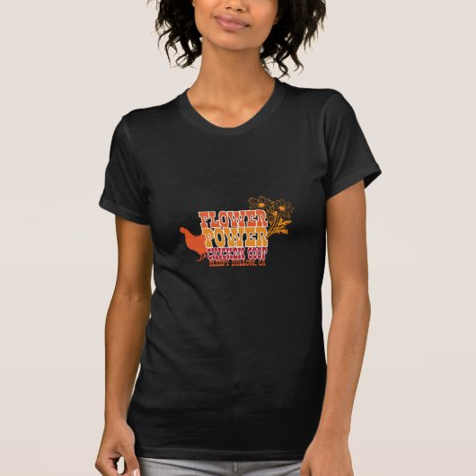 Blumen-Power-Huhn-Korb T-Shirt (Vorderseite)