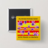 BLUMEN-POWER JETZT! BUTTON (Vorne & Hinten)