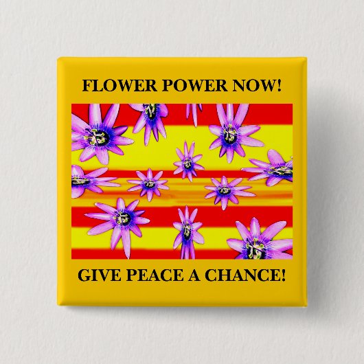 BLUMEN-POWER JETZT! BUTTON (Vorderseite)