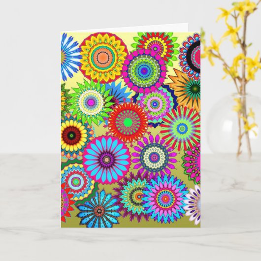 Blumen-Power-leere Karte (Gelbe Blume)