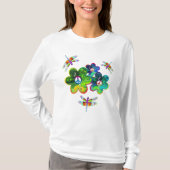 Blumen-Power-psychedelische Libelle T-Shirt (Vorderseite)
