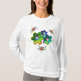 Blumen-Power-psychedelische Libelle T-Shirt