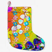 Blumen-Power-Retro Stiefmütterchen Kleiner Weihnachtsstrumpf (Vorderseite)