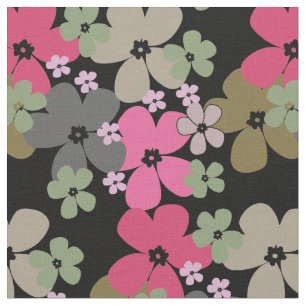 Blumen-Power-Schwarzes Stoff