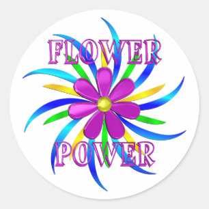 Blumen-Power-Spirale Runder Aufkleber