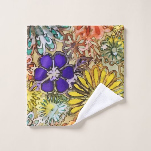 Blumen-Powerbadtuch-Set Badhandtuch Set (Waschlappen)