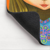 Blumen-Powerhippie-Mädchen Mousepad (Ecke)