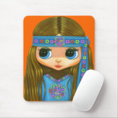 Blumen-Powerhippie-Mädchen Mousepad (Mit Mouse)