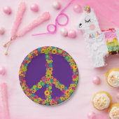 Blumen-Powers des Sechziger-60ers retro Party des Pappteller (Party)