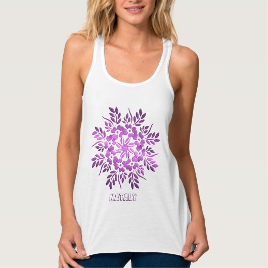 Blumen-Purple-Mandala-Tank-Top Tank Top (Vorderseite)
