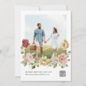 Blumen-QR-Code-Foto-Wildblume-Frühlingshochzeit Einladung (Rückseite)