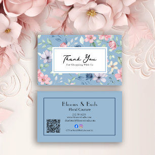 Blumen-QR-Code-Geschäft Dankeschön-Karte Einlage Visitenkarte